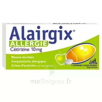 Alairgix Allergie Cetirizine 10 Mg Comprimés à Sucer Séc Plq/7 à Saverne